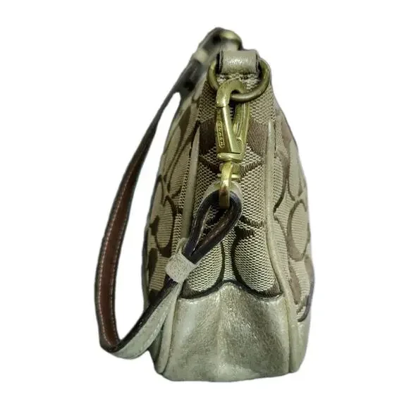 Coach Vintage Y2K Gold Demi Monogram Bag Baguette 1861 8.5"×5.5"×2" - Picture 3 of 8